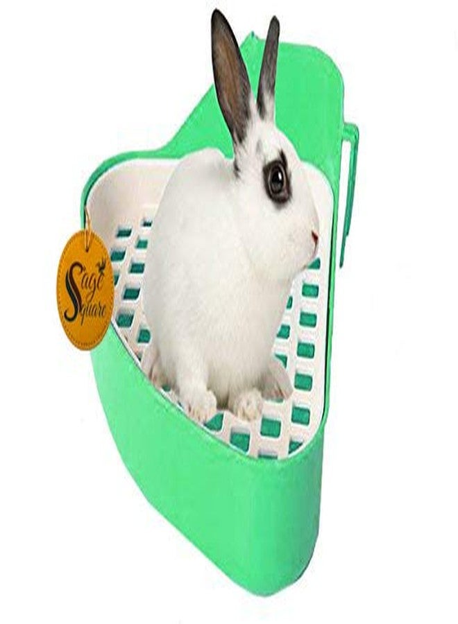 سايج سكوير صندوق فضلات بحجم جامبو مربع من سيج، يُستخدم أيضًا للتدريب على استخدام المرحاض مع مغرفة للأرانب، والخنازير الغينية، والنموس (أخضر) - Image 1